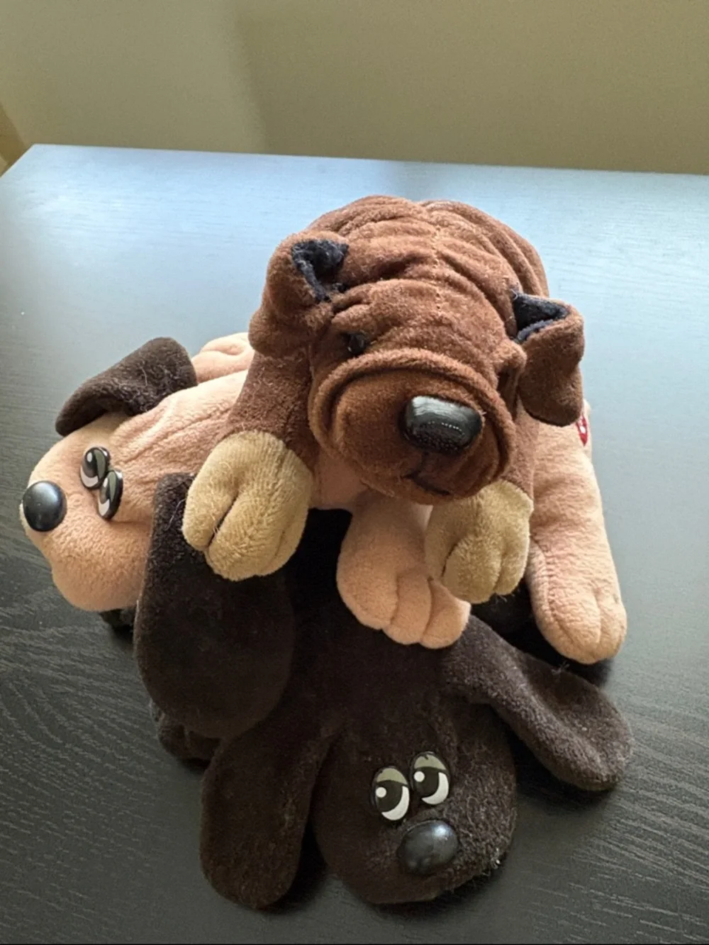Brown & Dark Brown Plush Puppy Dog Bundle